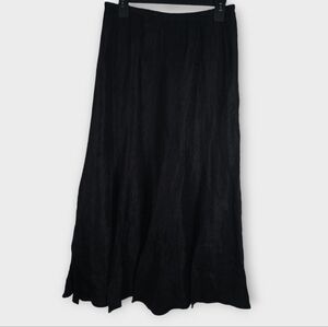 Expo New York Size Medium Black Metallic Pleated Vintage Midi Skirts